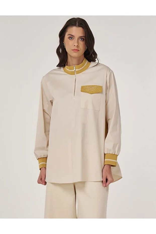 KAYRA Dik Yaka Pamuklu Bluz  11010