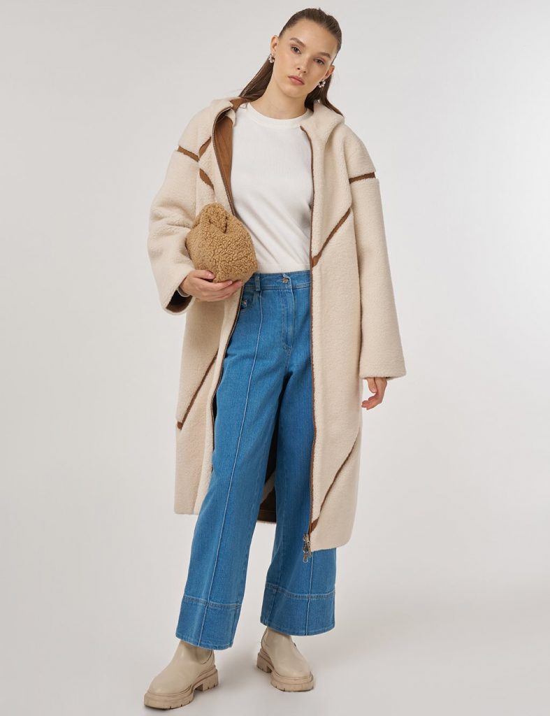 KAYRA Çift Taraflı Peluş Kaban 17032 - camel