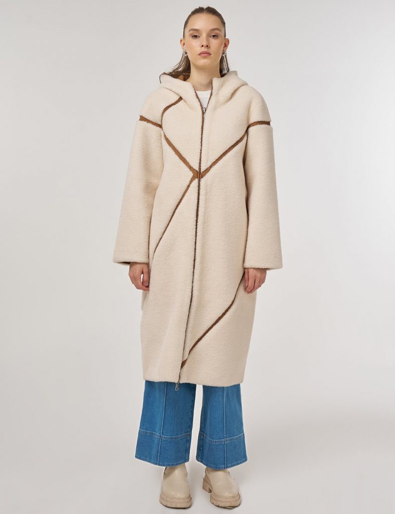 KAYRA Çift Taraflı Peluş Kaban 17032 - camel