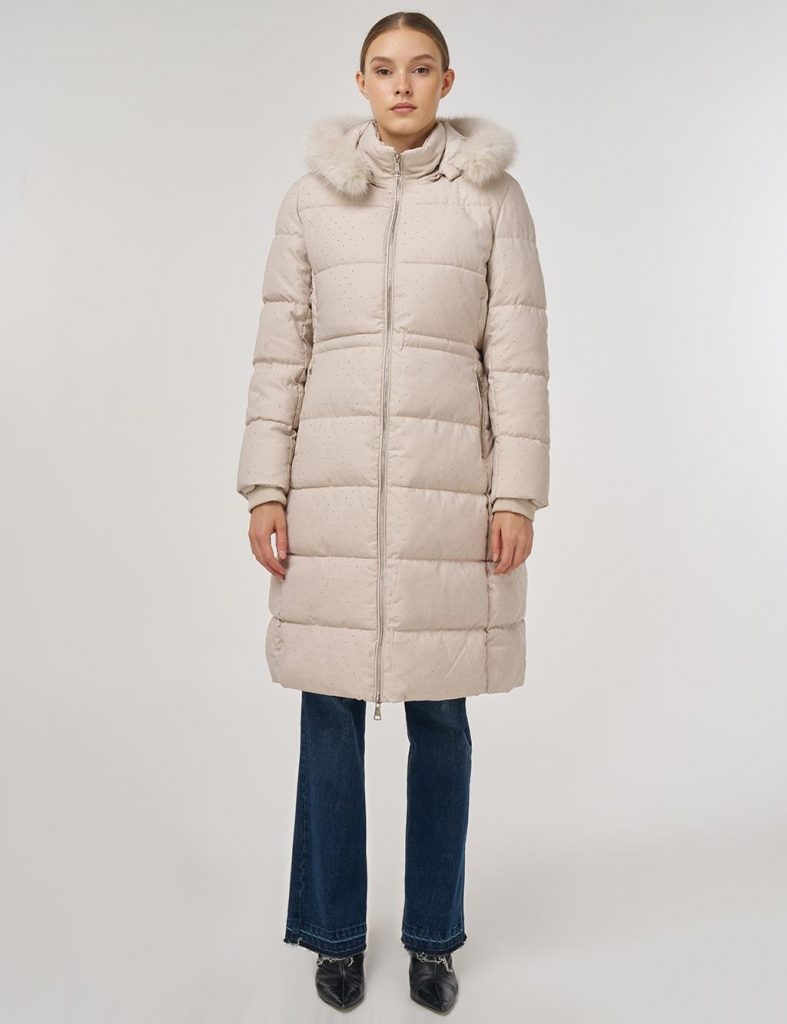 KAYRA Hotfix Baskılı Anorak Mont 27346 - BEJ