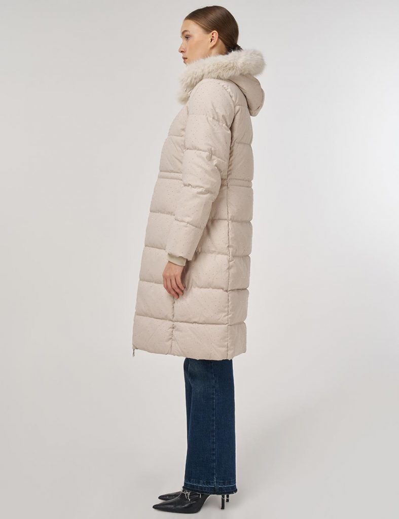 KAYRA Hotfix Baskılı Anorak Mont 27346 - BEJ