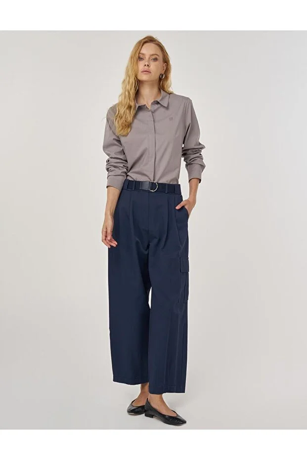 KAYRA Kemer Detaylı Rahat Kesim Pantolon 19099