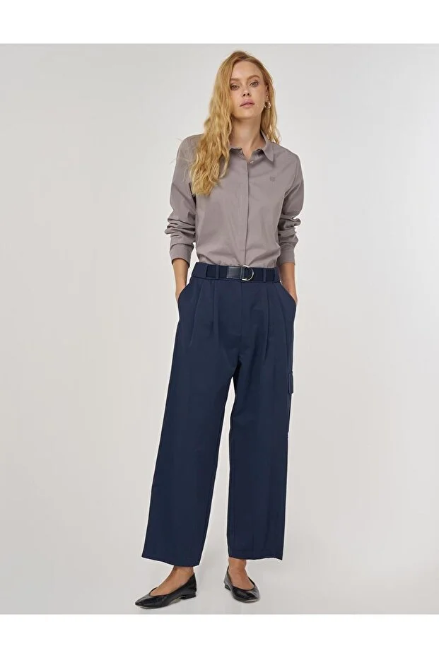 KAYRA Kemer Detaylı Rahat Kesim Pantolon 19099