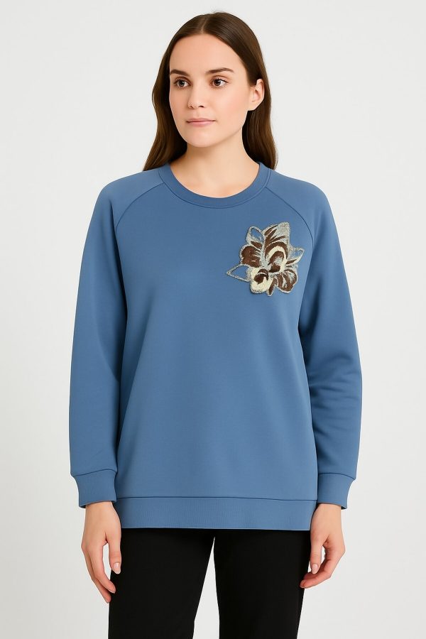 KAYRA Lastik Büzgülü Örme Sweatshirt  31039