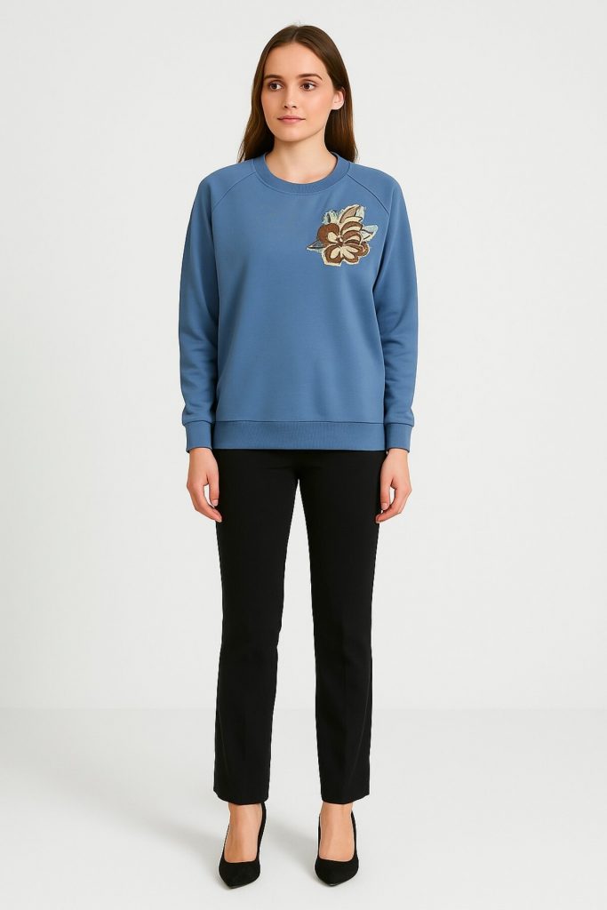 KAYRA Lastik Büzgülü Örme Sweatshirt  31039