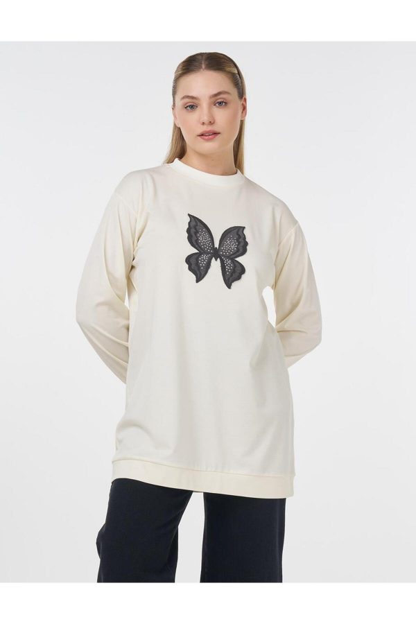 KAYRA Kelebek Nakışlı Sweatshirt  70033