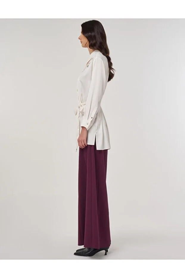 KAYRA Payet İşlemeli Saten Tunik 21040