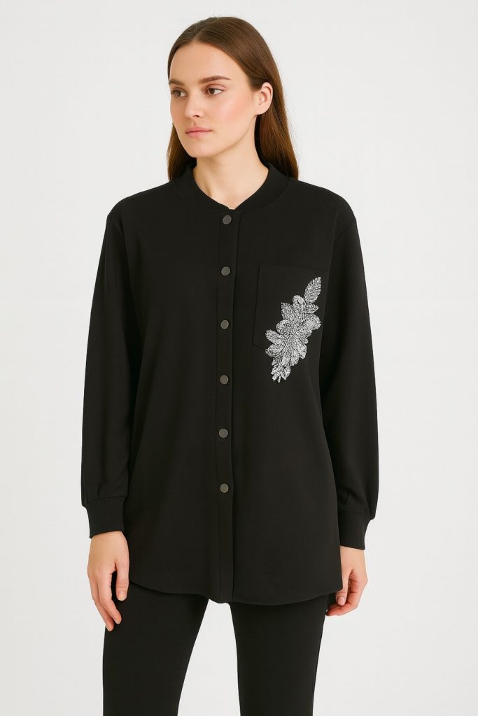 KAYRA Cep Taş İşleme Detaylı Tunik 21088