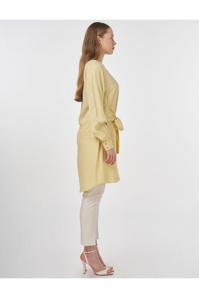 KAYRA Broş Detaylı Jakarlı Tunik 21252