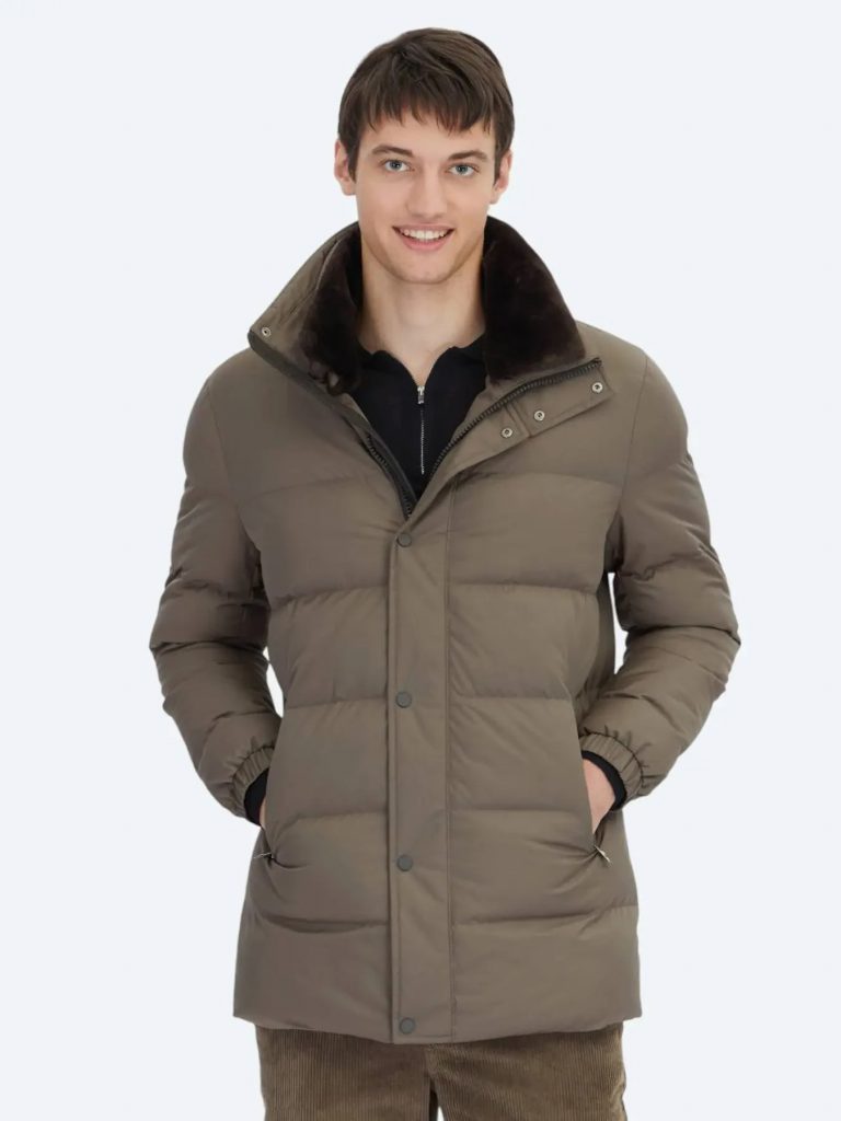 KİP Vizon Dik Yaka Casual Dokuma Kaban KBN-332-26k - mint