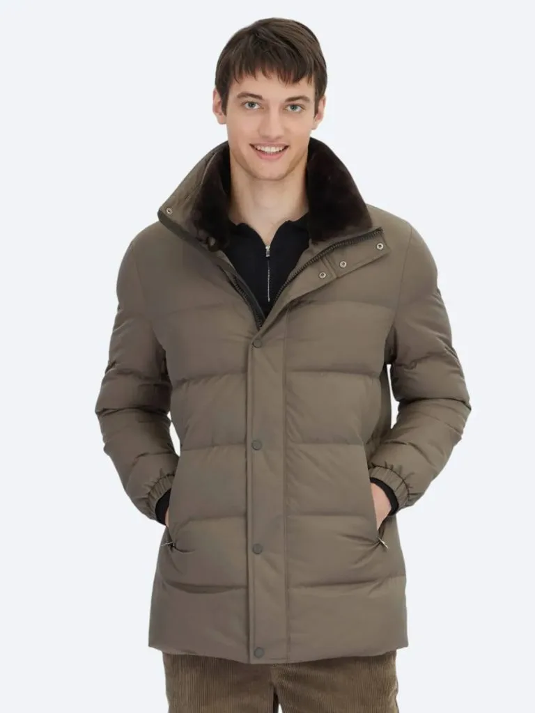 KİP Vizon Dik Yaka Casual Dokuma Kaban KBN-332-26k