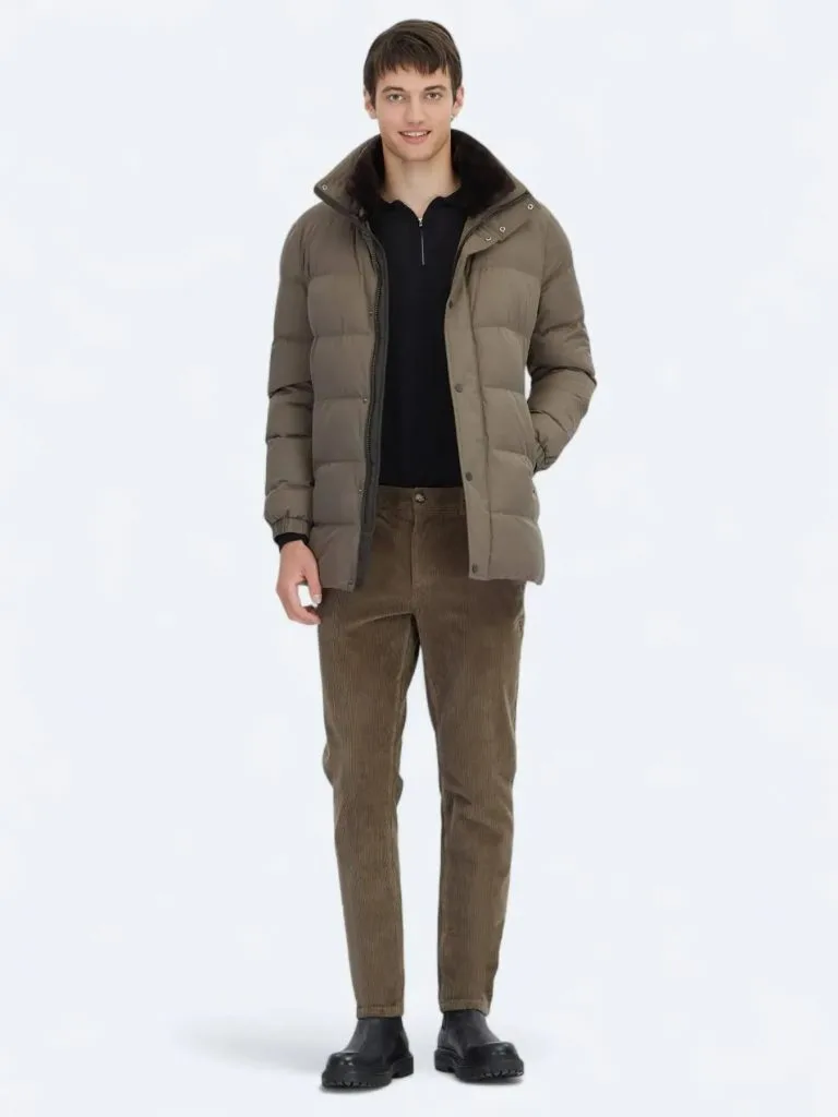 KİP Vizon Dik Yaka Casual Dokuma Kaban KBN-332-26k