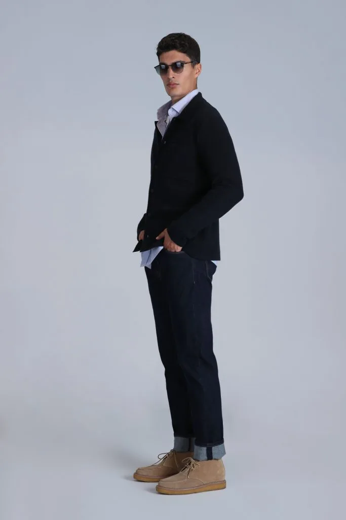 LUFİAN Solıd Erkek Hırka  112100057 - Lacivert