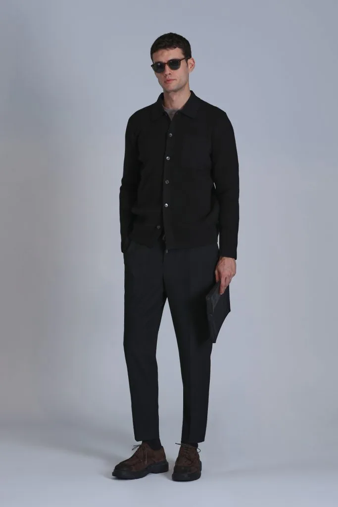 LUFİAN Solıd Erkek Hırka  112100057 - Siyah