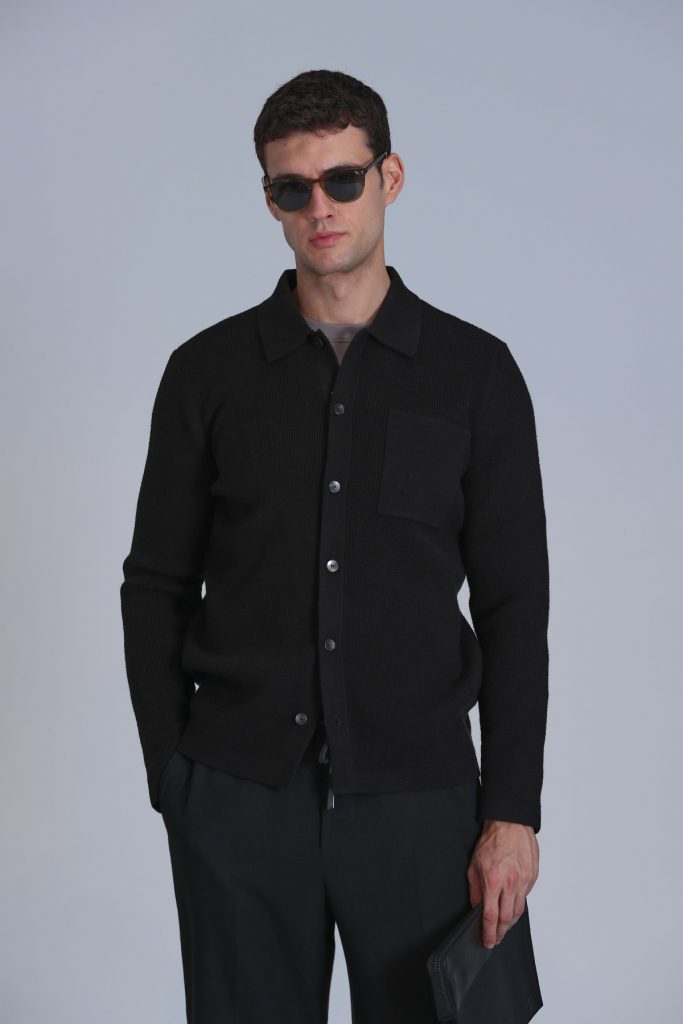 LUFİAN Solıd Erkek Hırka  112100057 - Siyah