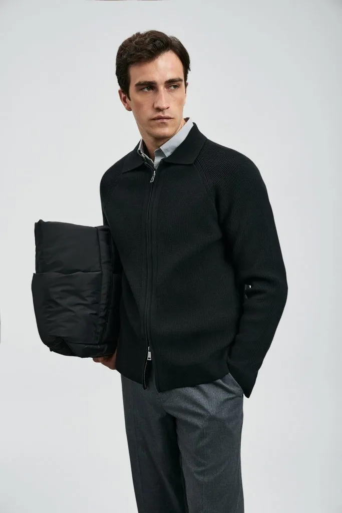 LUFİAN Amber Erkek Hırka 112100075 - Siyah