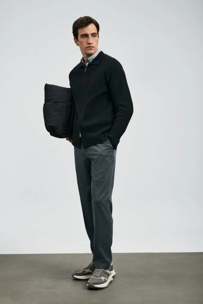 LUFİAN Amber Erkek Hırka 112100075 - Siyah