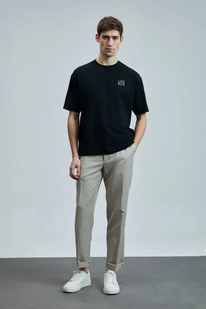 LUFİAN Mask Modern Grafik T- Shirt 111020248 - Siyah