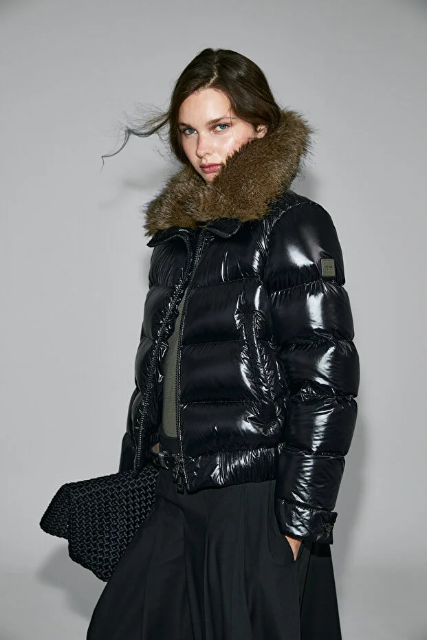 LUFİAN Daısy Kaz Tüyü Kadın Mont 122120041 - Siyah