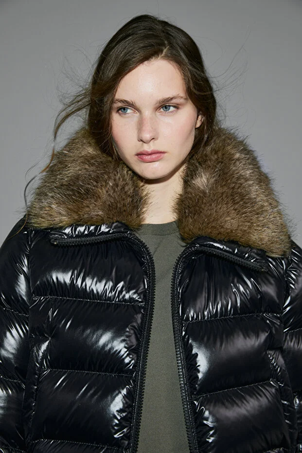 LUFİAN Daısy Kaz Tüyü Kadın Mont 122120041 - Siyah