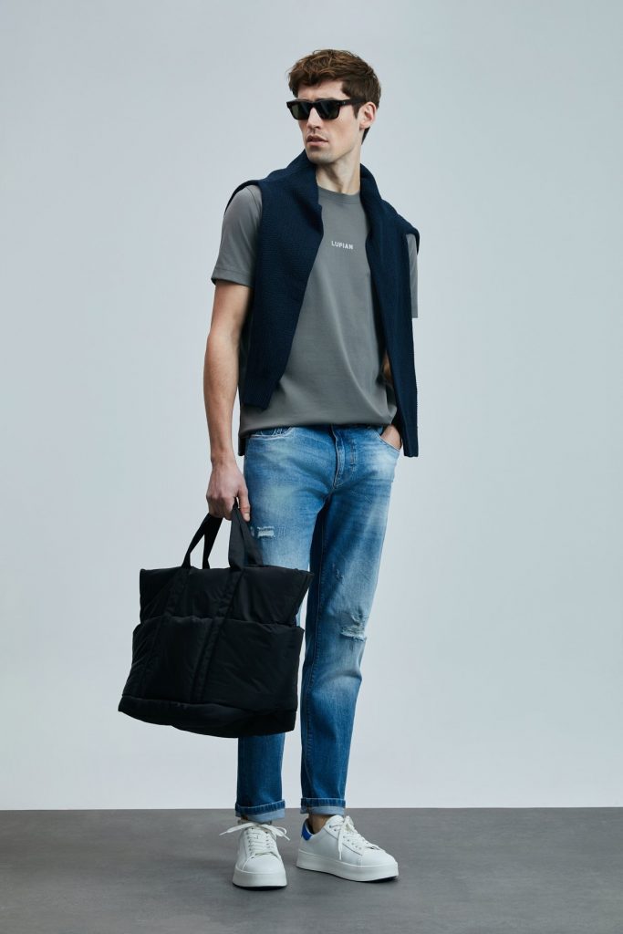 LUFİAN  Franz Smart Jean Erkek Pantolon Slim Fit  111200196 - MAVİ