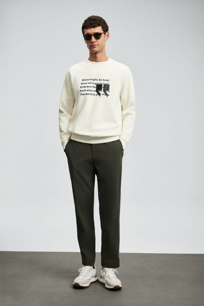 LUFİAN Shadow Erkek Sweatshirt 112030174 - KIR.BEYAZ