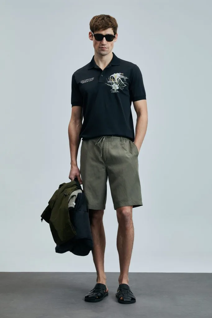 LUFİAN Ross Spor Erkek Chino Şort Slim Fit 111210077 - YEŞİL