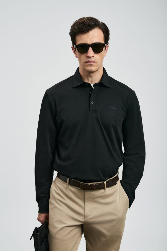 LUFİAN Rocky Smart Erkek Polo Sweat 112040044 - Siyah