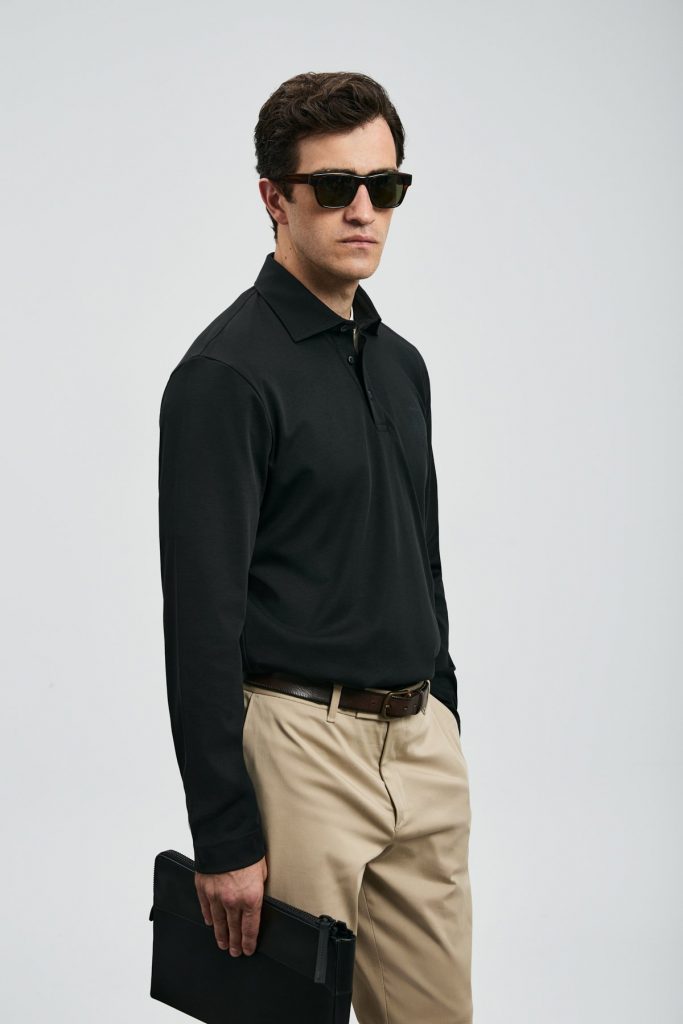 LUFİAN Rocky Smart Erkek Polo Sweat 112040044 - Siyah