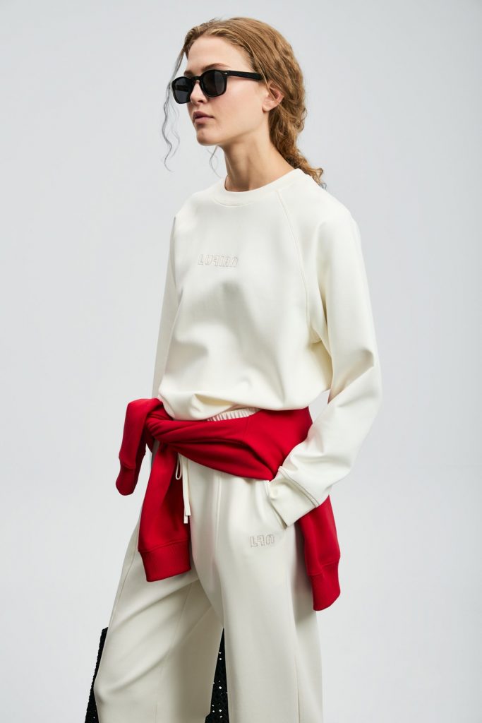 LUFİAN Alıce Kadın Örme Sweatshırt 122030016 - KIR.BEYAZ