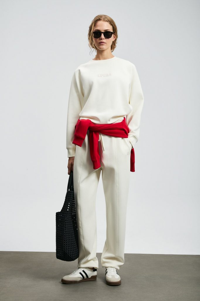 LUFİAN Alıce Kadın Örme Sweatshırt 122030016 - KIR.BEYAZ