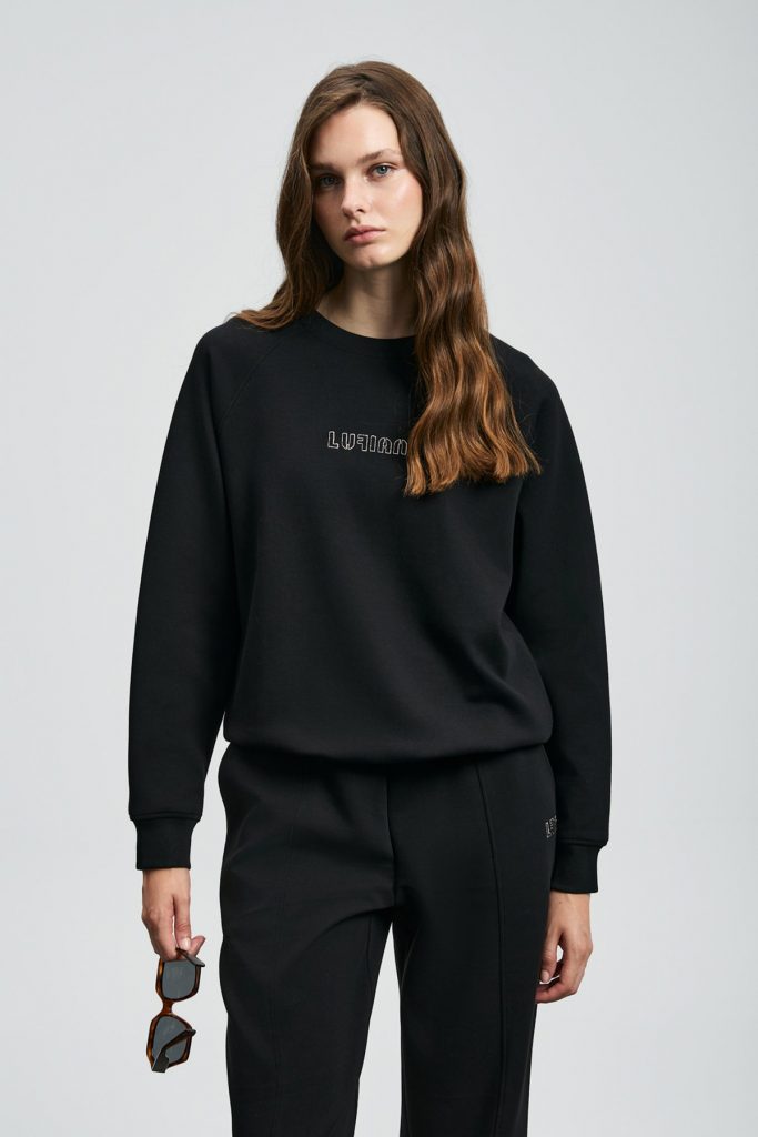 LUFİAN Alıce Kadın Örme Sweatshırt 122030016 - Siyah