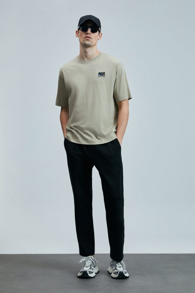 LUFİAN Mask Modern Grafik T- Shirt 111020248 - BEJ