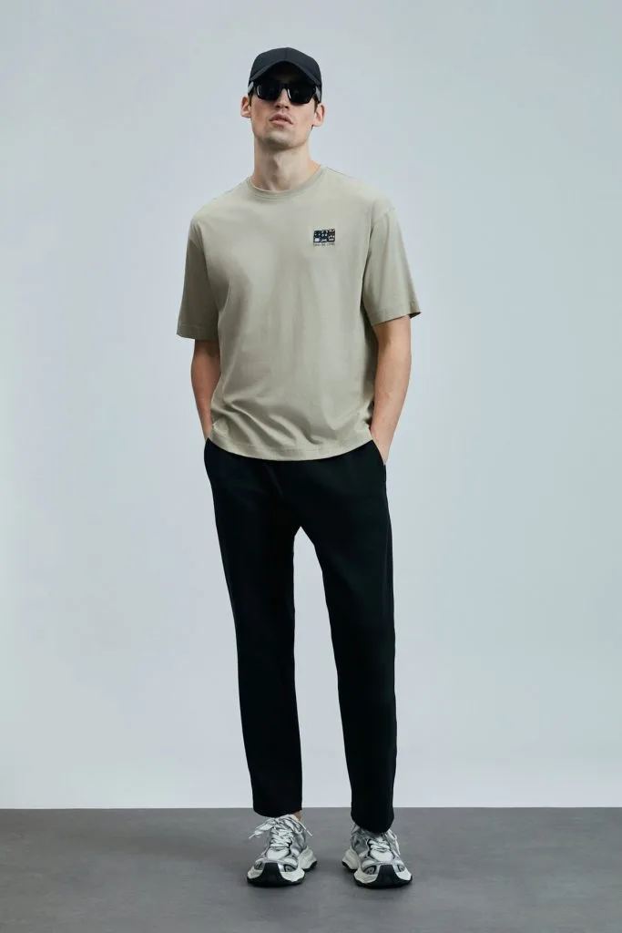 LUFİAN Mask Modern Grafik T- Shirt 111020248 - BEJ