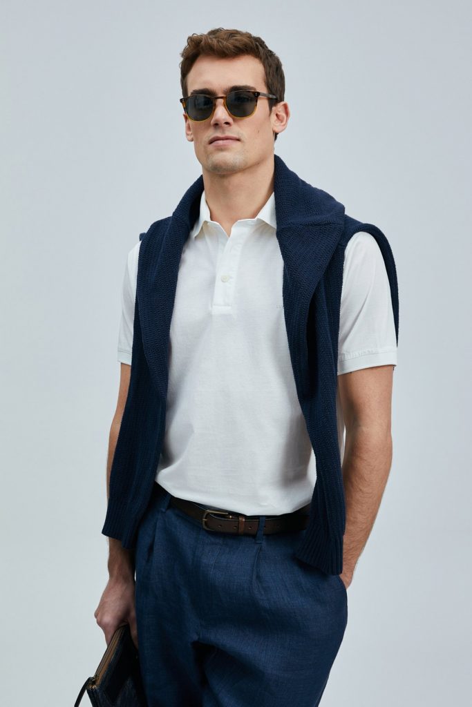 LUFİAN Luna Smart Erkek Polo Tişört 111040228 - KIR.BEYAZ