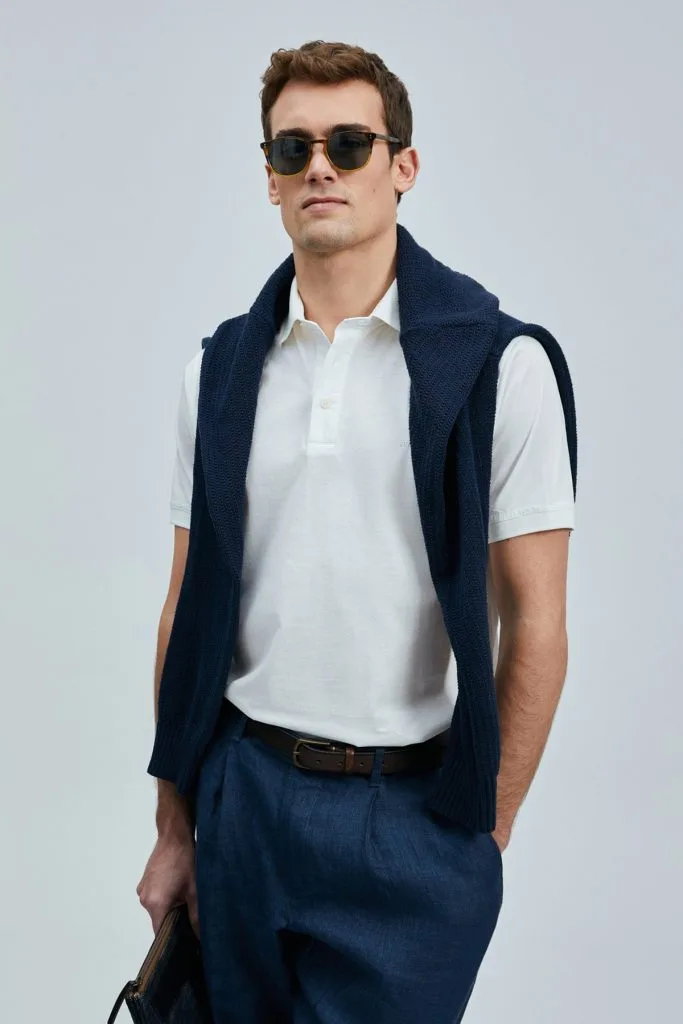 LUFİAN Luna Smart Erkek Polo Tişört 111040228 - KIR.BEYAZ