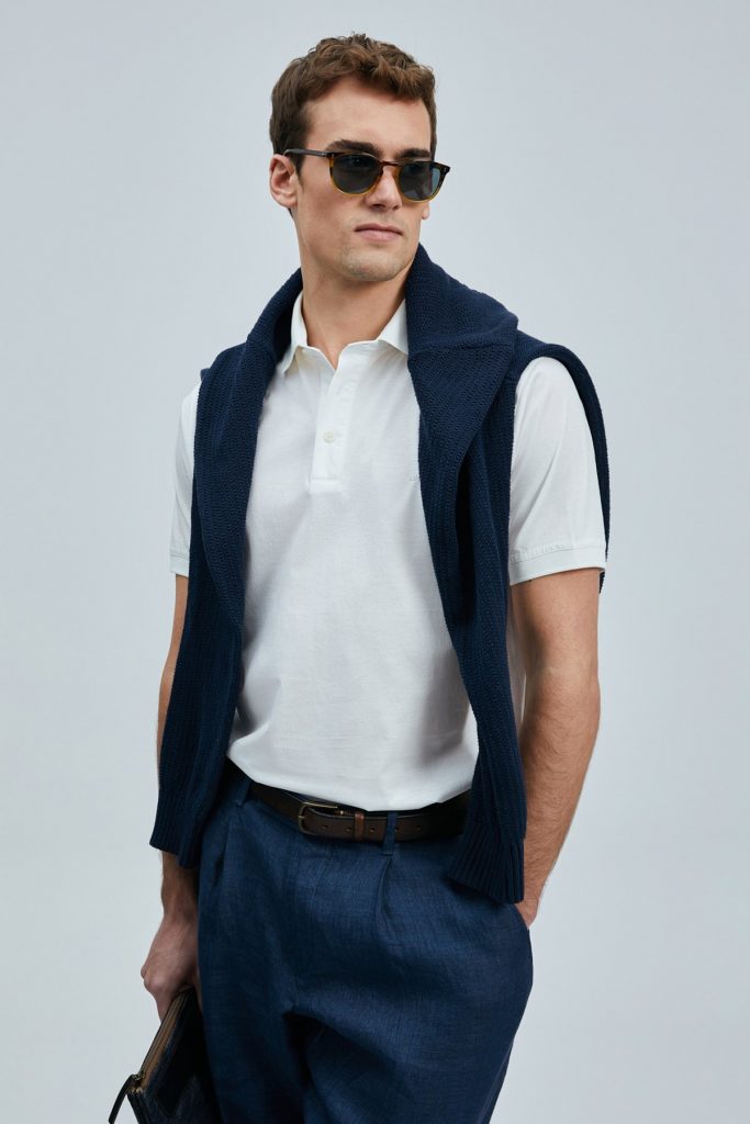 LUFİAN Luna Smart Erkek Polo Tişört 111040228 - KIR.BEYAZ