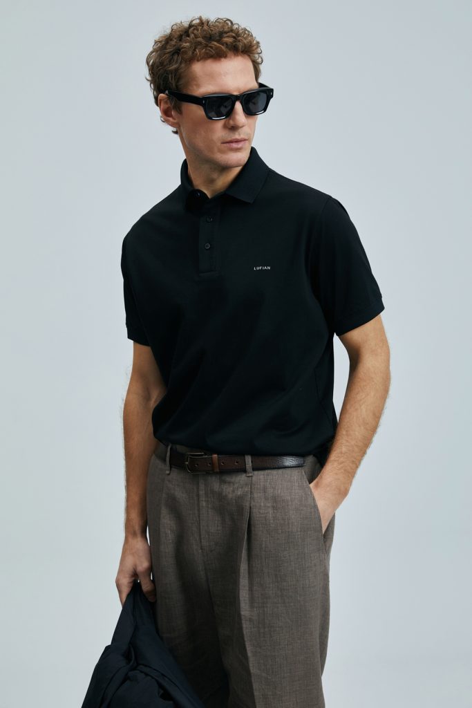 LUFİAN Luna Smart Erkek Polo Tişört 111040228 - Siyah