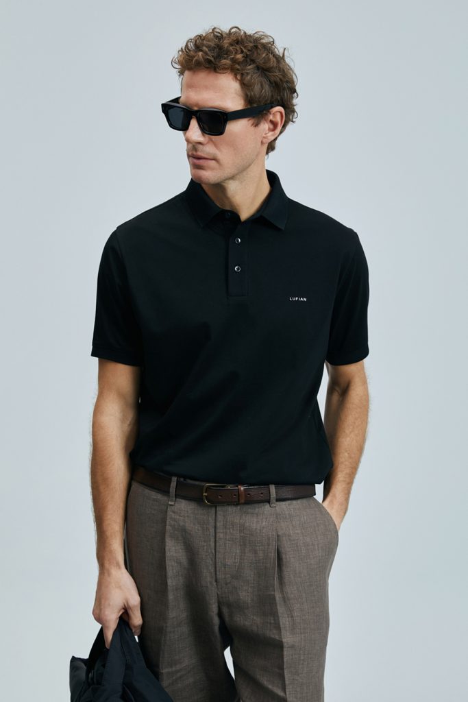 LUFİAN Luna Smart Erkek Polo Tişört 111040228 - Siyah