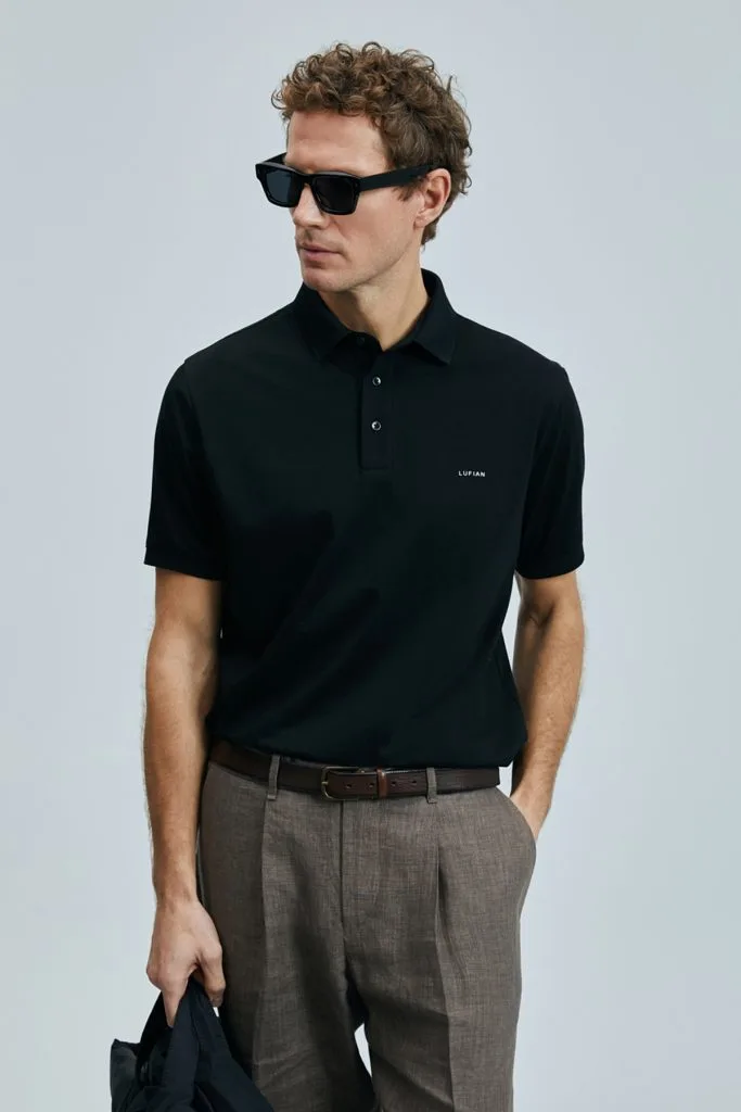 LUFİAN Luna Smart Erkek Polo Tişört 111040228 - Siyah