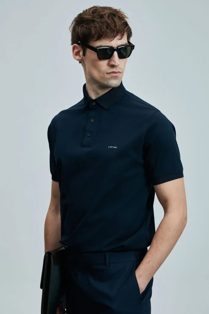 LUFİAN Luna Smart Erkek Polo Tişört 111040228 - Lacivert