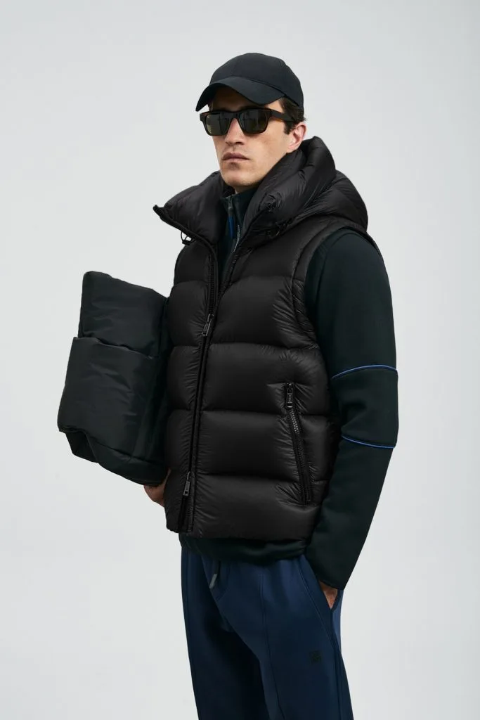 LUFİAN Moses Kaz Tüyü Erkek Yelek 112130030 - Siyah