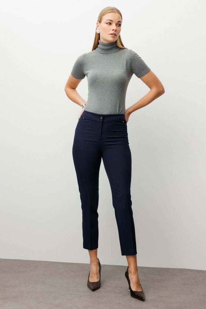 MODAİLGİ Yan Cep Dar Paça Pantolon 40515 - Lacivert
