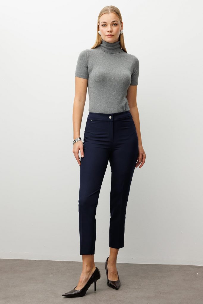 MODAİLGİ Yan Cep Dar Paça Pantolon 40515 - Lacivert