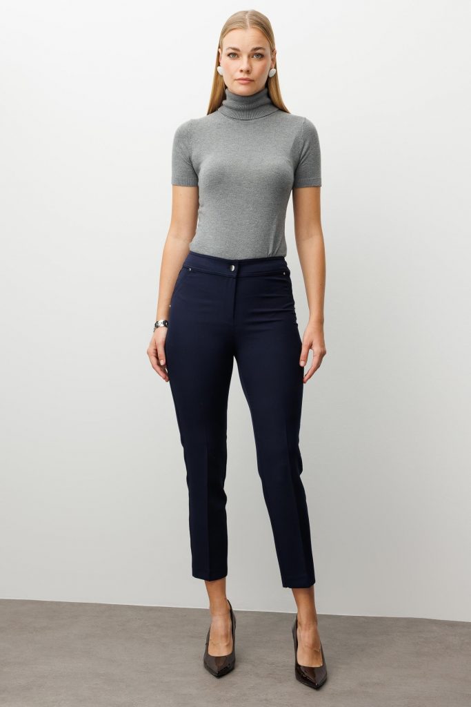 MODAİLGİ Yan Cep Dar Paça Pantolon 40515 - Lacivert