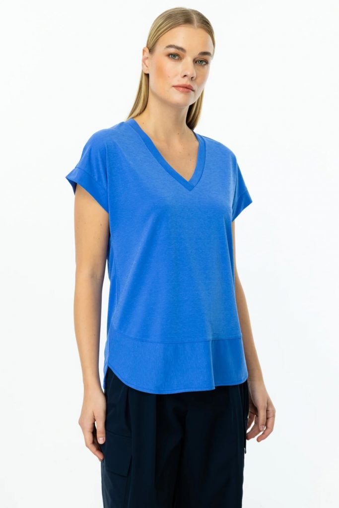 ON TRİKO  V Yaka Kısa Kol T-Shirt 51475 - MAVİ