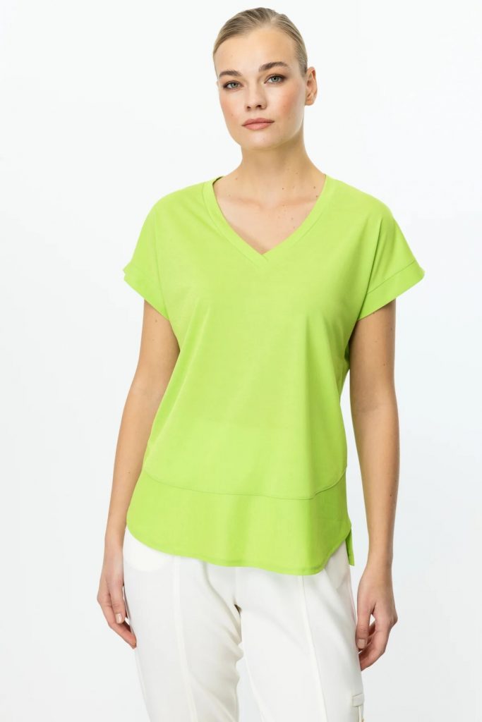 ON TRİKO  V Yaka Kısa Kol T-Shirt 51475 - FISTIK YEŞ