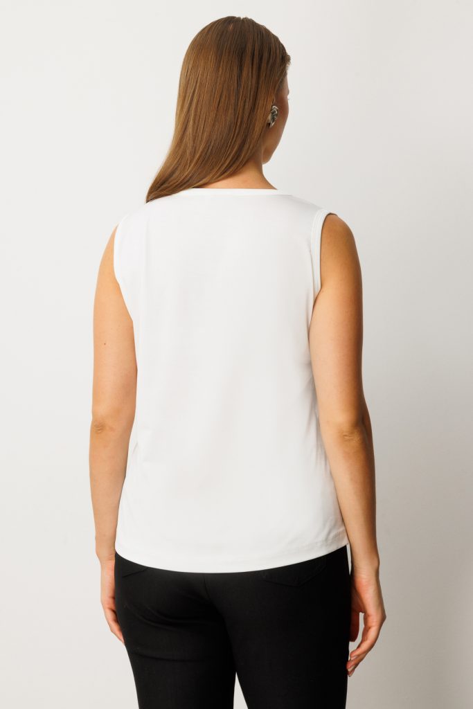 ON TRİKO Yakası Düğme Detaylı Kolsuz Basic 61333 - EKRU