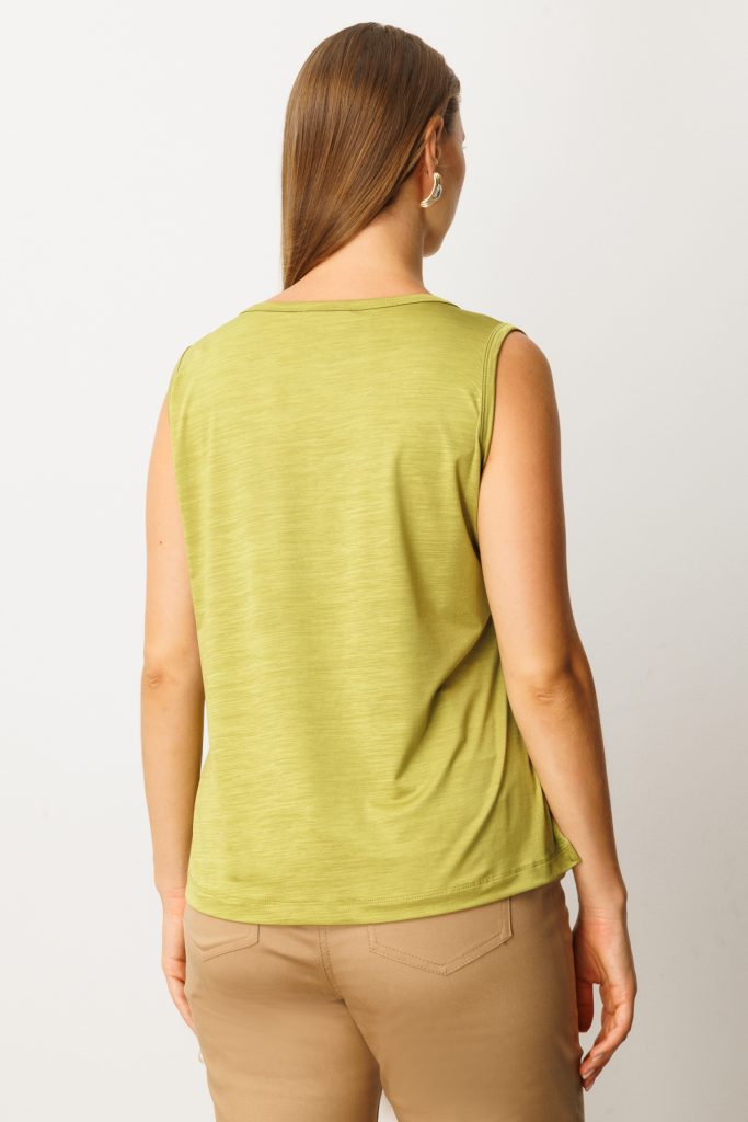 ON TRİKO Yakası Düğme Detaylı Kolsuz Basic 61333 - oliv