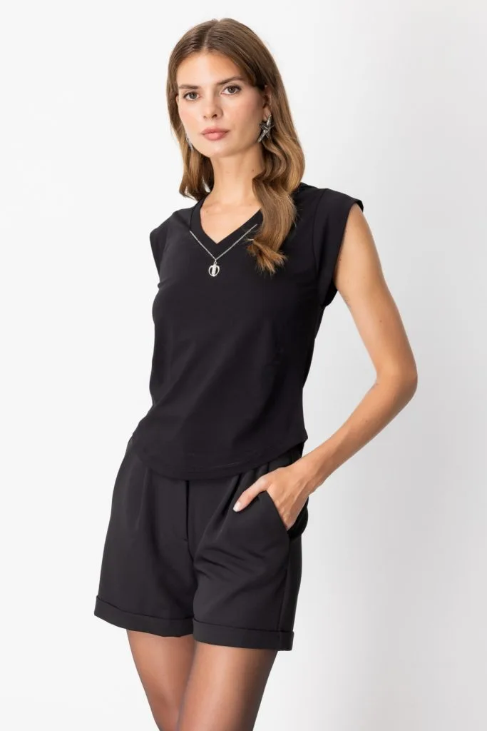 ON TRİKO V Yaka Aksesuar Detaylı Bluz 61354
